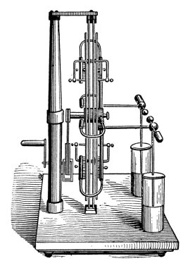 Dört-Tabak Makinesi, birçok çift plaka, tarak kum fırçaları ile bir araya getirildi; her iki plakanın göreceli konumlarının gösterildiği gibi, eski çizgi çizimi veya oyma illu