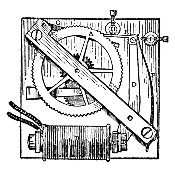 Hope Jone Tárcsázó Eszközének Illusztrációja Alkatrészeivel Felcímkézett Vintage Vonalrajzával Vagy — Stock Vector