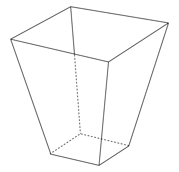 Cabeça Para Baixo Frustum Pirâmide Retangular Regular Com Base Quadrada — Vetor de Stock