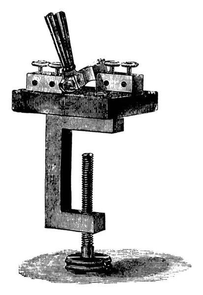 Clé Bois Reymond Utilisée Pour Relier Circuit Dessin Ligne Vintage — Image vectorielle