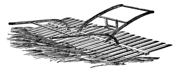 回转耙是农用工业中用来割草或收割庄稼的一种工具 — 图库矢量图片