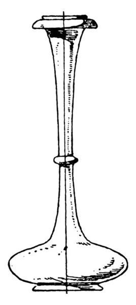 Японська Пляшка Зроблена Бронзи Витягнутою Довгою Шиєю Сферичним Тілом Малюнком — стоковий вектор