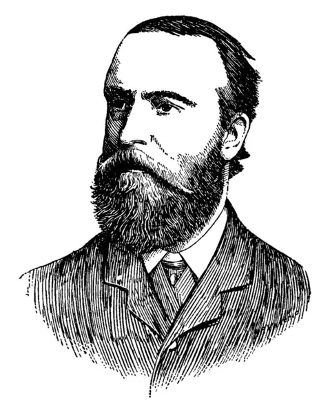 Charles Stewart Parnell Líder Fundador Del Partido Parlamentario Irlandés Dibujo — Archivo Imágenes Vectoriales