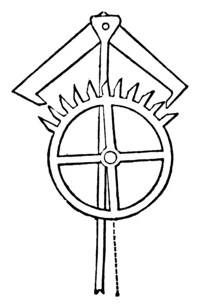 Uma Peça Relógios Relógios Que Converte Movimento Rotacional Oscilação Como — Vetor de Stock