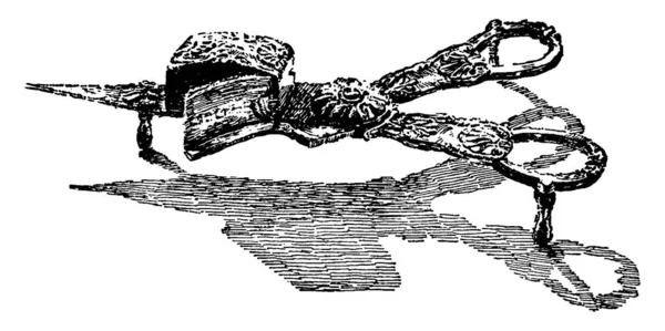Ist Ein Instrument Den Schnupftabak Einer Kerze Abzuschneiden Normalerweise Mit — Stockvektor