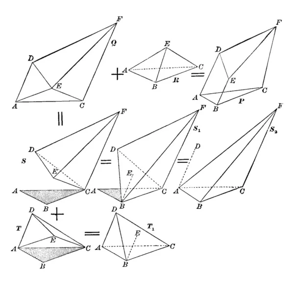 三角形の三角形のプリズムには 斜めの角度で三角形の面が1つ描かれています — ストックベクタ