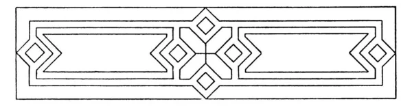 几何图案 是用矩形 正方形 复古线条或雕刻图解制成的艺术品 — 图库矢量图片