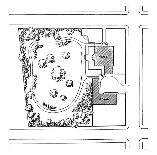 Bordure Entourant Une Arrière Cour Urbaine Montrant Motif Enchères Arrière — Image vectorielle