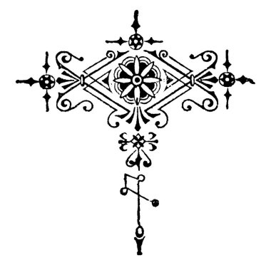 Ortasında büyük bir çiçekle tasarlanmış bir çiçek zımbırtısı, klasik çizim ya da gravür..