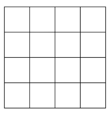 Yatay ve dikey çizgilerden oluşan şebeke deseni on altı eşit kare, vintage çizgi çizimi veya kabartma çizimi oluşturur.