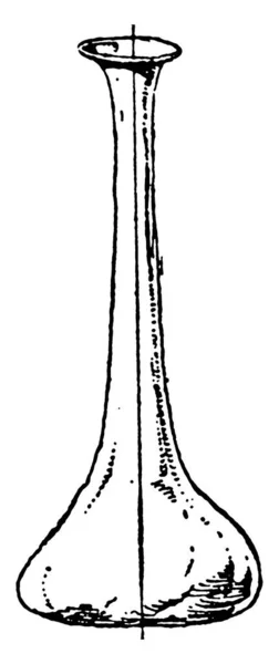 Lachrymatoire Verre Antique Avec Profil Forme Déchirure Dessin Ligne Vintage — Image vectorielle