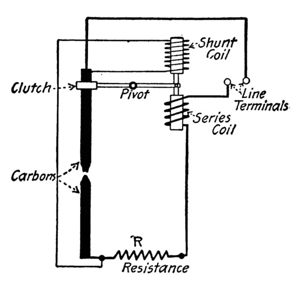 Uma Representação Típica Mecanismo Uma Lâmpada Arco Diferencial Shunt Que —  Vetores de Stock