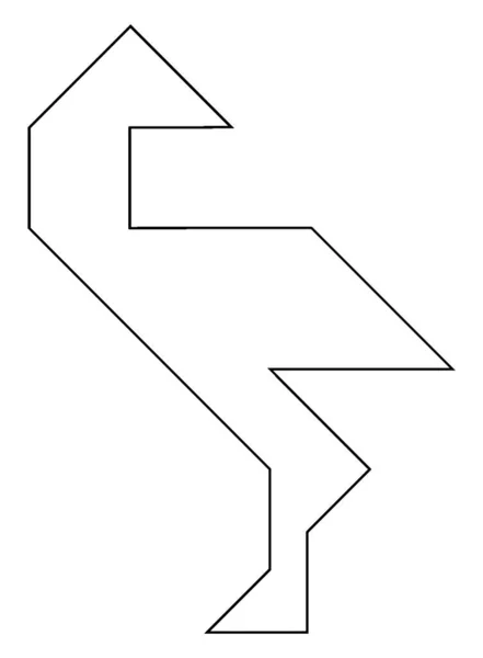 Detta Tangram Representerar Egret Vänd Bakåt Tangram Ger Eleverna Möjlighet — Stock vektor