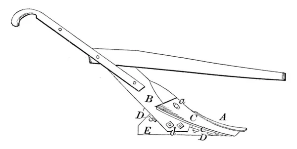 Diagramma Aratro Che Una Grande Lama Regolabile Fissata Con Telaio — Vettoriale Stock