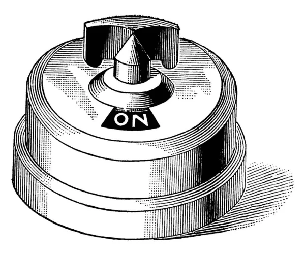 Imagem Interruptor Lâmpada Século Usado Como Botão Ligar Desligar Desenho — Vetor de Stock