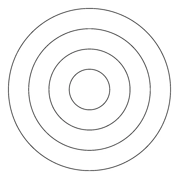 Vier Kreise Mit Gemeinsamem Zentrum Und Gleichem Ring Dazwischen Vintage — Stockvektor