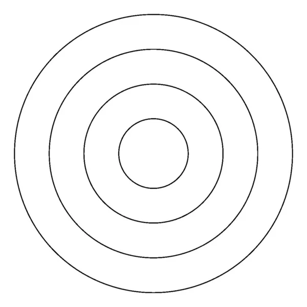 Vier Cirkel Met Een Gemeenschappelijk Centrum Gelijke Annulus Tussen Hen — Stockvector