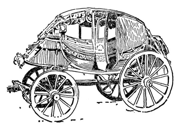 Trenér Osmnáctého Století Čtyřmi Velkými Koly Dávných Dobách Používala Pro — Stockový vektor