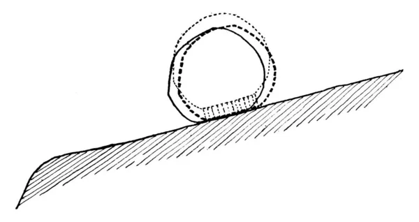 Obrázek Zobrazující Balvan Pohybující Dolů Kopci Díky Tenké Vrstvě Ledu — Stockový vektor