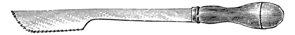 Obraz Dużego Noża Ostry Przodu Uchwyt Jego Końcu Vintage Linii — Wektor stockowy