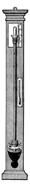 Een Barometer Een Wetenschappelijk Instrument Dat Wordt Gebruikt Luchtdruk Vintage — Stockvector