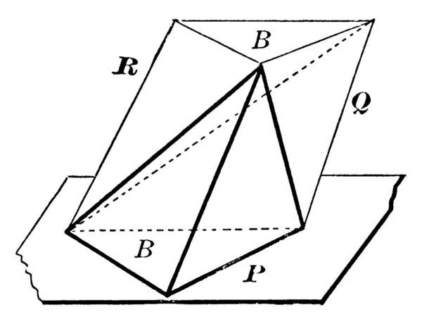 Volume Del Prisma Triangolare Può Essere Trovato Moltiplicando Area Una — Vettoriale Stock