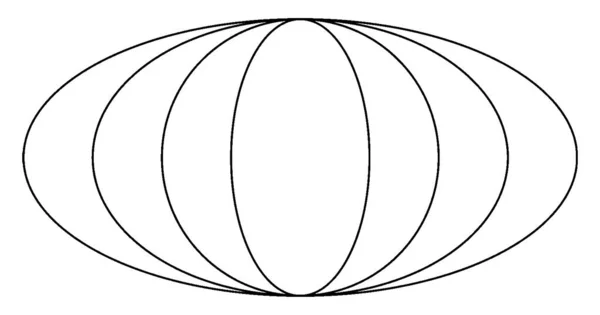 Vier Konzentrische Ellipsen Die Hauptachse Ist Größer Als Die Kleine — Stockvektor