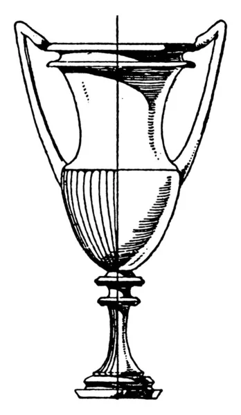 水瓶一种典型的古瓶 用来混合水和酒 古董线条画或雕刻插图 — 图库矢量图片