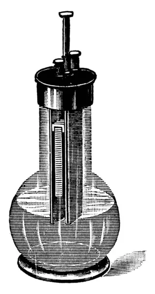 Montaje Experimental Con Una Placa Zinc Suspendida Entre Dos Placas — Archivo Imágenes Vectoriales