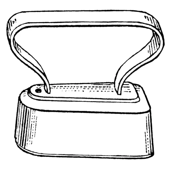 Eine Typische Darstellung Eines Wäschebügeleisens Das Von Menschen Händen Bedient — Stockvektor