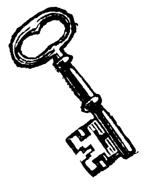 Ключ Представляет Собой Кусок Металла Форме Разрезом Используется Открытия Закрытия — стоковый вектор