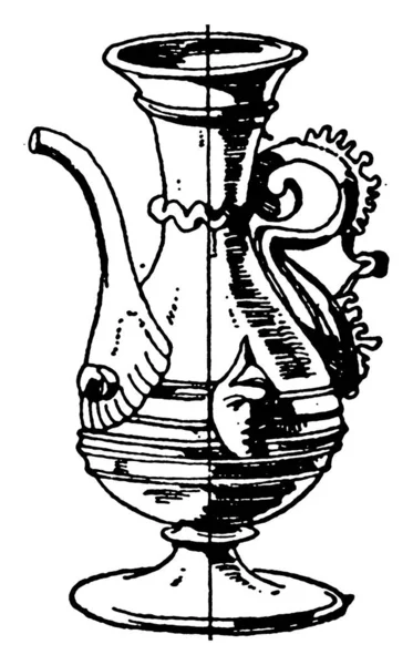 Kezelte Velencei Cső Köpő Pot Pourer Egy Középkorú Design Üvegből — Stock Vector