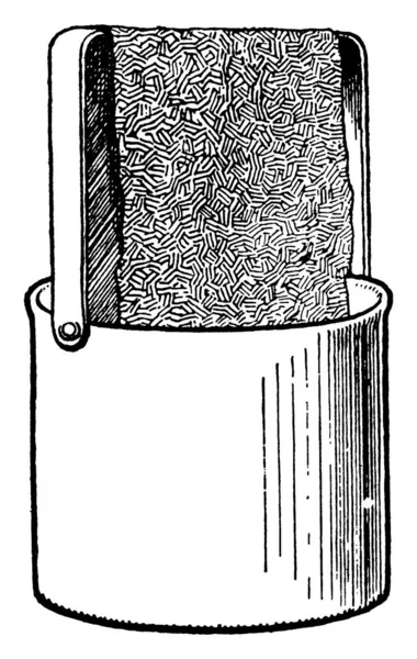 Umidificatore Fatto Casa Una Ciotola Linea Vintage Disegno Incisione Illustrazione — Vettoriale Stock