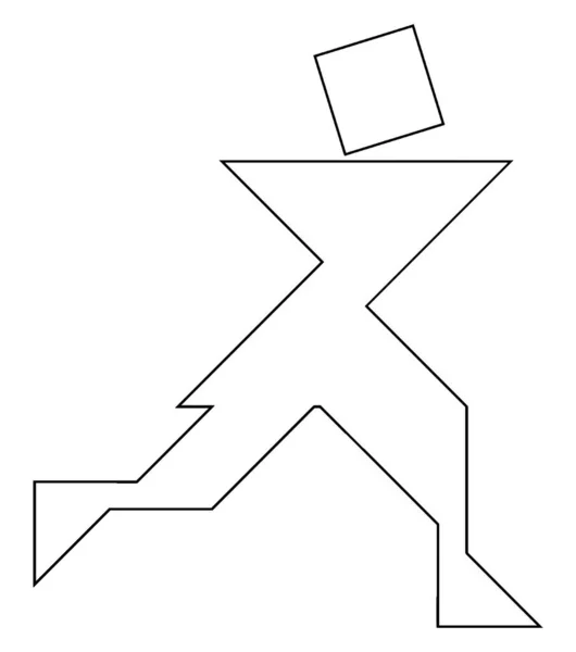 Detta Tangram Representerar Löpare Tangram Ger Eleverna Möjlighet Att Använda — Stock vektor
