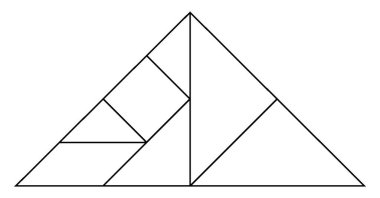 Bu tangram Sağ Üçgen 'i temsil ediyor, tangramlar öğrencilere geometrik fikirleri anlamak ve uzamsal beceriler geliştirmek için manipülatif bir set kullanma fırsatı veriyor.. 