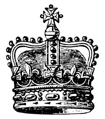 II. Charles için yapılmış olan taç ve ayrıca II. James, III. William ve Anne tarafından da takılmış olan taç, daha önceki türle yakından benzerdir ve sadece daha yakın zamandaki taçtan, klasik çizgi çiziminden veya kabartma çiziminden farklı olarak sınıflandırılmıştır..