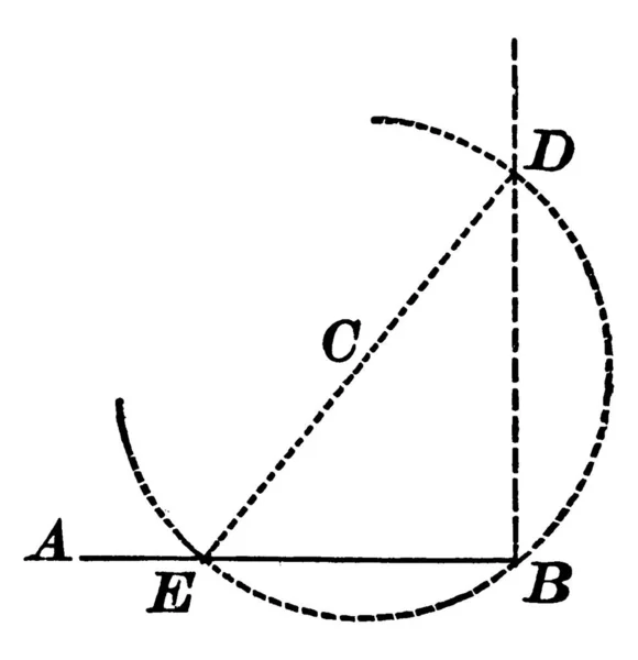 Construction Triangle Droit Partir Une Ligne Droite Donnée Point Sur — Image vectorielle