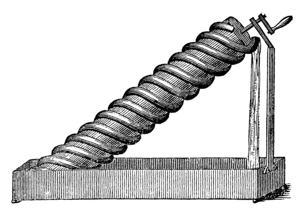 Tornillo Agua Arquímedes Tiene Tubo Hecho Con Plomo Cuero Fuerte — Archivo Imágenes Vectoriales