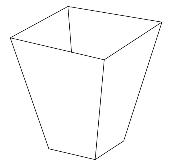 Frustum Renversé Une Pyramide Rectangulaire Régulière Qui Ressemble Une Boîte — Image vectorielle