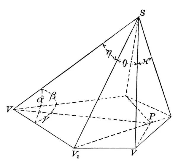 Polyhedral Vinkel Konvex Den Sektion Som Bildas Ett Plan Som — Stock vektor