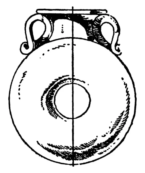 Diese Antike Suspensionsflasche Ist Eine Kleine Scheibenförmige Parfümflasche Hergestellt Aus — Stockvektor