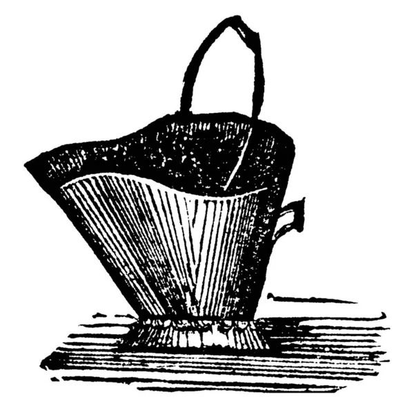 Utensil Usado Para Segurar Carvão Desenho Linha Vintage Gravura Ilustração — Vetor de Stock
