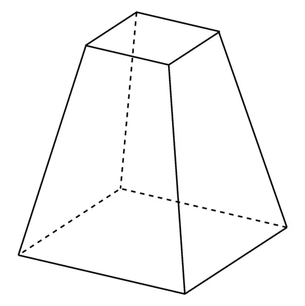 Het Een Vrucht Van Een Rechthoekige Piramide Met Stippellijnen Vintage — Stockvector