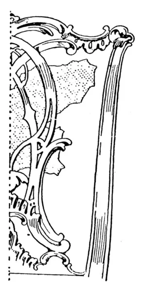 Immagine Che Mostra Schienale Una Sedia Stile Louis Quinze Disegnata — Vettoriale Stock