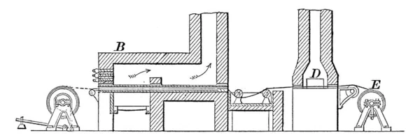 Diagramm Der Seitenansicht Der Mühle Die Früher Brach Größere Materialien — Stockvektor