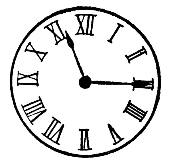 Figure Showing Analogue Clock Roman Numbers Its Fifteen Eleven Clock — Stock Vector