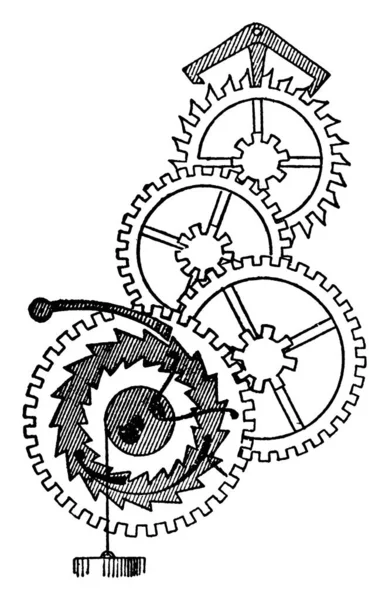 Clock Run Wheels Each Wheel Turns Another Keep Clock Running — Stock Vector