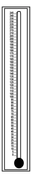 单读温度表 即华氏温度华氏温度范围在0到245度之间 有复古线条或雕刻插图 — 图库矢量图片