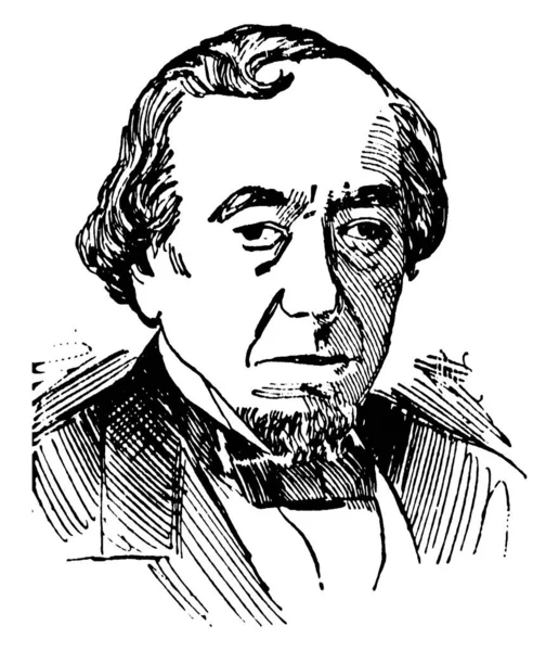 Depicts Benjamin Disraeli 1804 1881 British Statesman Prime Minister Who — Stock Vector