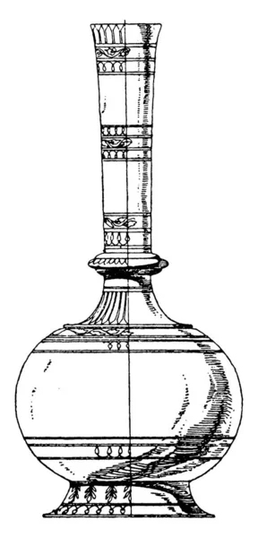 Персидская Бутылка Сделана Украшенного Металла Имеет Сферическую Форму Корпуса Длинной — стоковый вектор